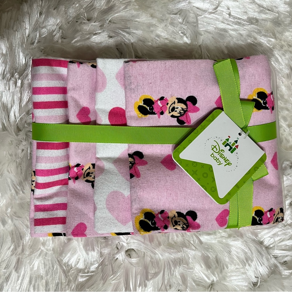 Disney Pink Minnie Mouse Receiving Blankets